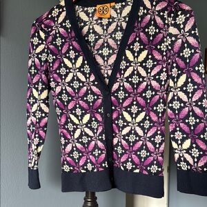 Tory Burch Purple and Cream Women's Sweater